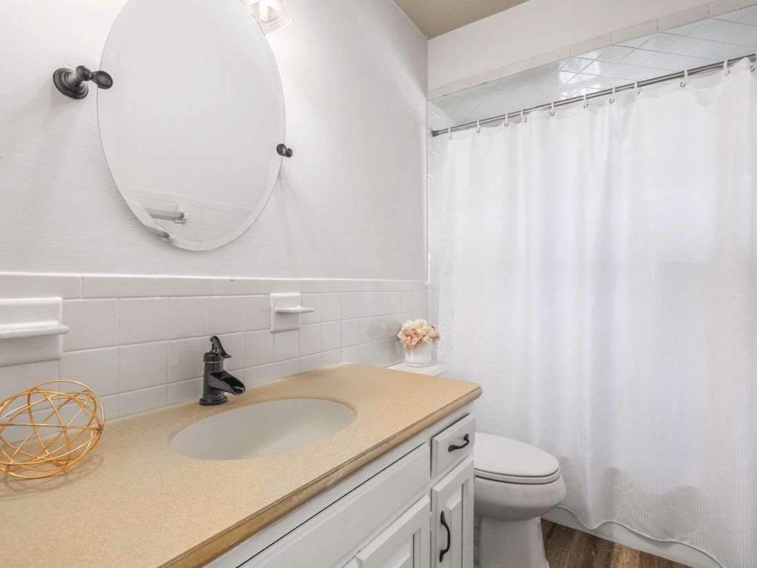 Updated full bathroom with new vanity and fittings in the Yorktown Heights home